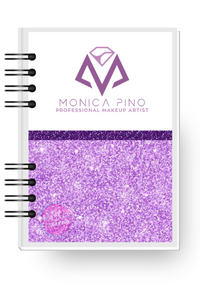 agenda morada, agenda en tonos morados, Diseño morado de agenda personalizada