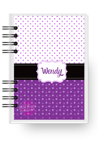 agenda morada, agenda en tonos morados, Diseño morado de agenda personalizada