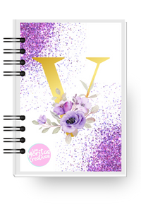 agenda morada, agenda en tonos morados, Diseño morado de agenda personalizada