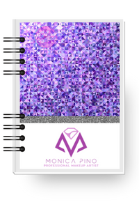 agenda morada, agenda en tonos morados, Diseño morado de agenda personalizada