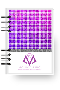 agenda morada, agenda en tonos morados, Diseño morado de agenda personalizada